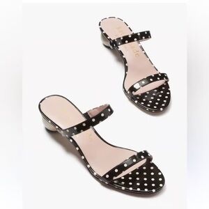 BNIB Kate Spade New York Palm Springs Sandals 10 Patent Polka Dot